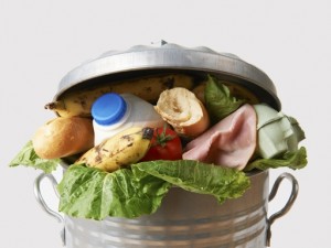 Fresh Food In Garbage Can To Illustrate Waste